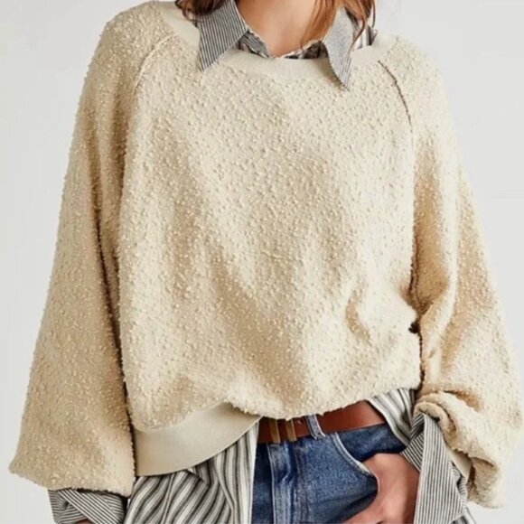 Free People | Found My Friend Pullover Sweater Minimalist in Cream | Size Medium - Picture 15 of 16